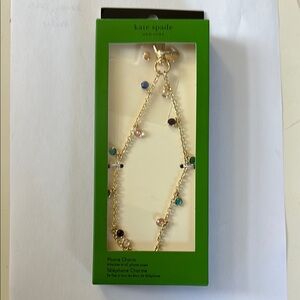 Kate Spade Gold Charm for phone with Multicolor Accents